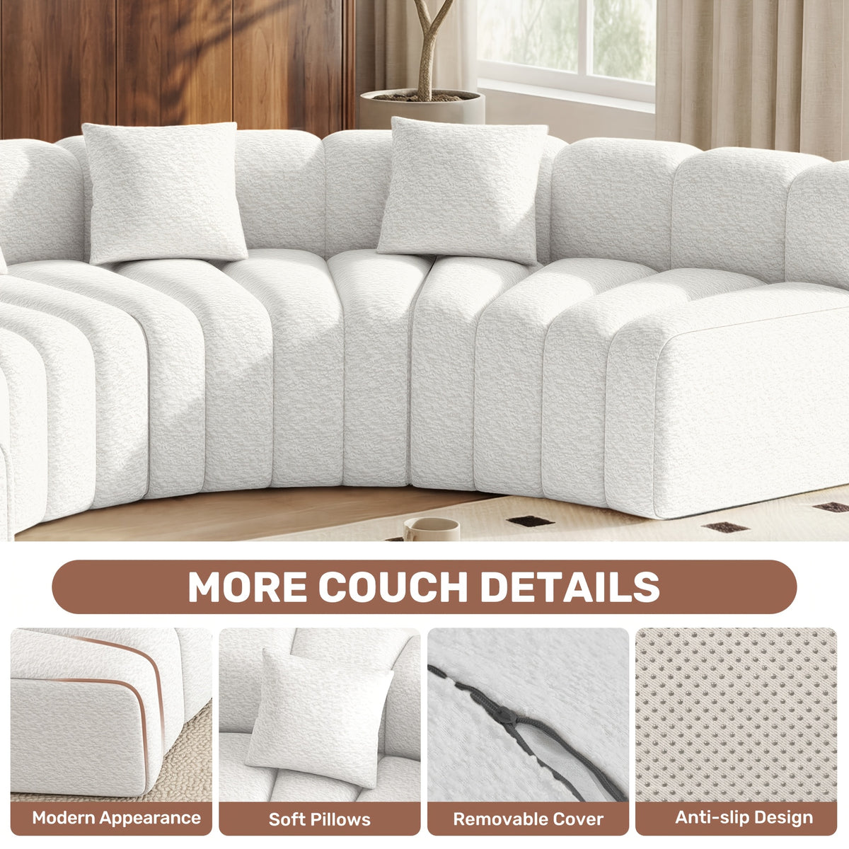 luxury modular sectional sofa foam cushioning chaise lounge - Temu