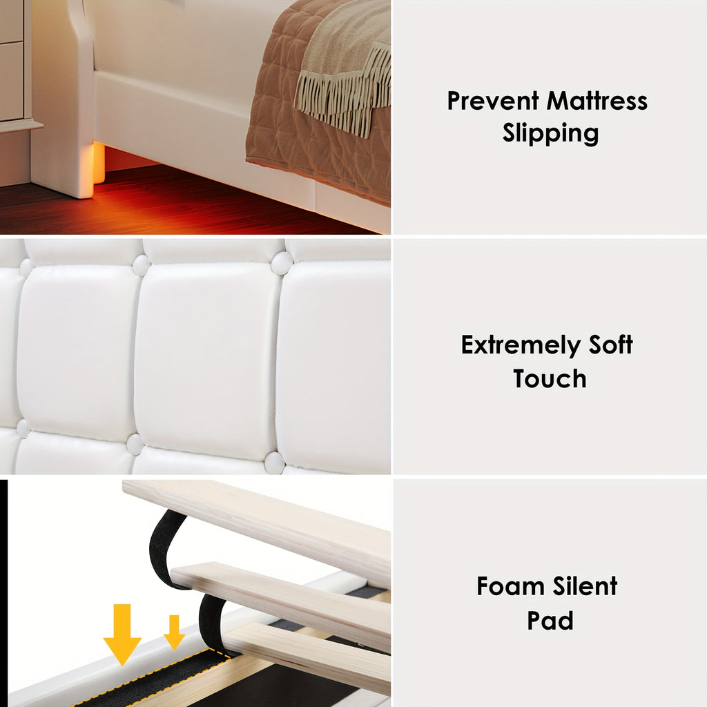 floating bed frame charging station type c usb ports - Temu