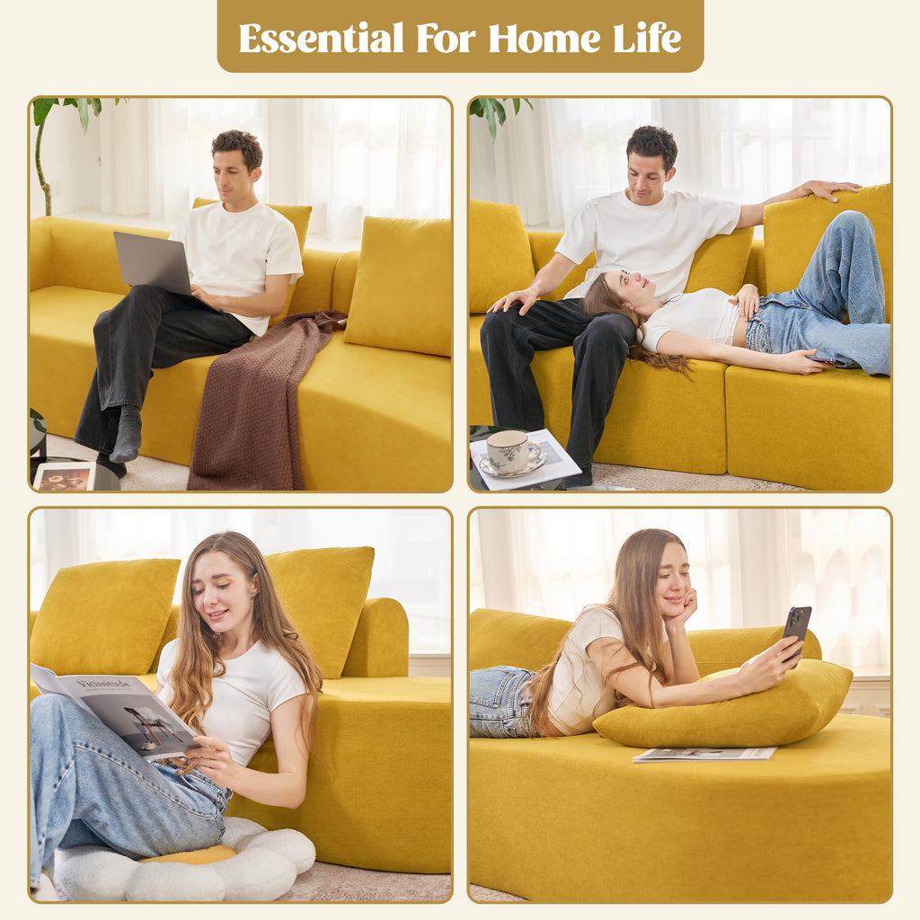 116 curved sofa throw pillows 4 seater luxury chenille - Temu