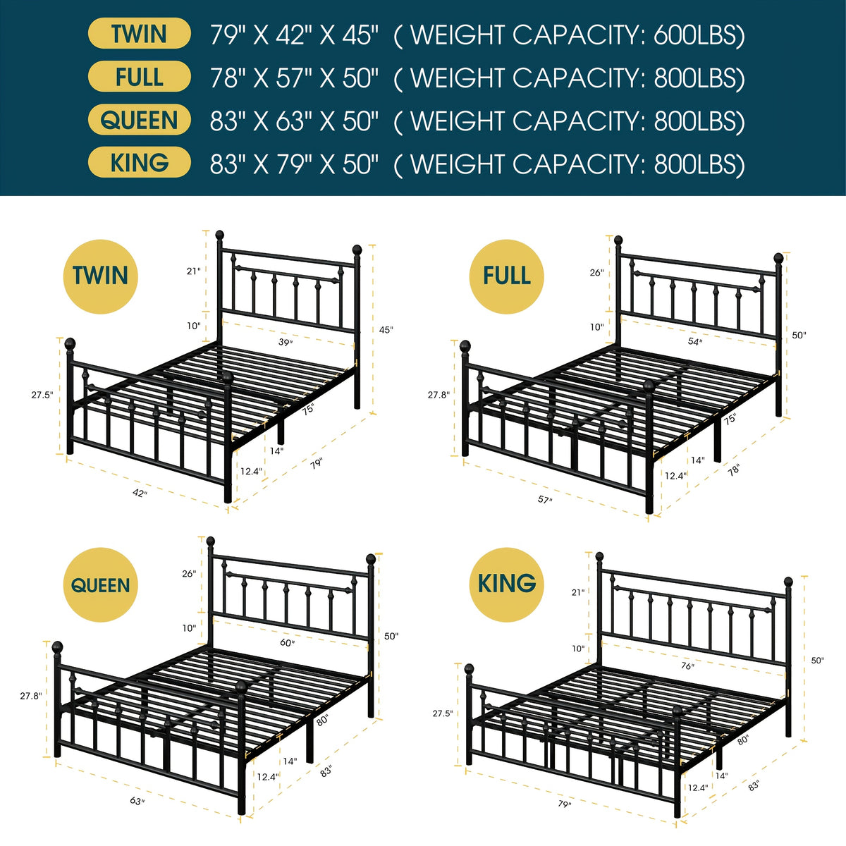contemporary metal bed frame retro iron style head - Temu