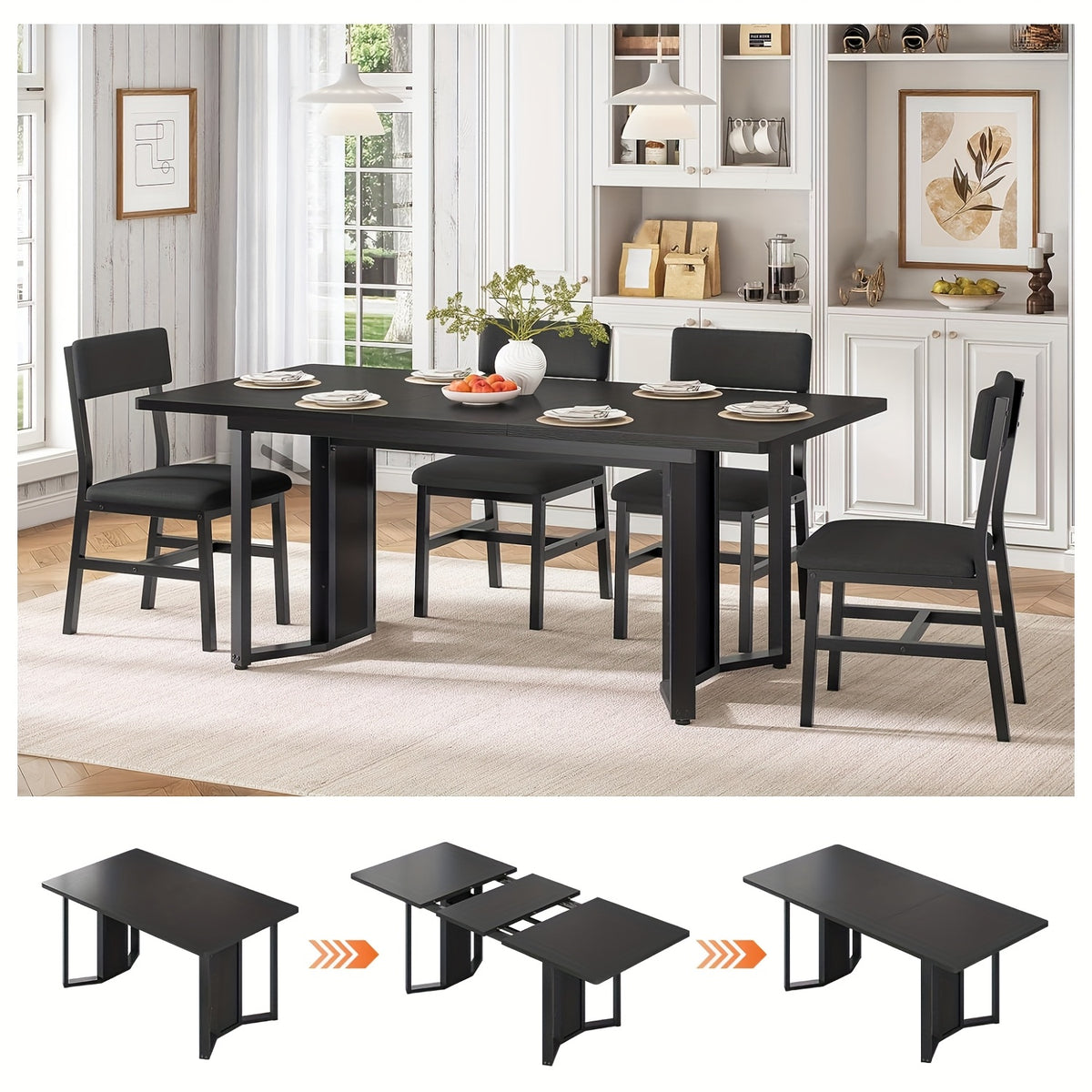 contemporary dining table set 4 6 individuals featuring a 63 - Temu