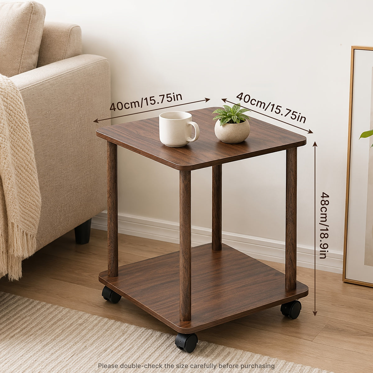 side table end table 2 tier storage shelf   legs - Temu