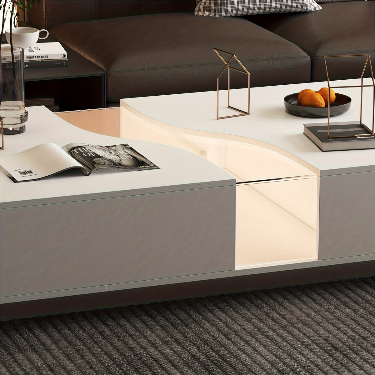 55 1 w modern coffee table adjustable led lights center - Temu