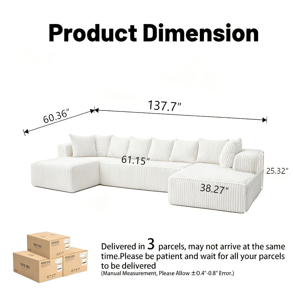 oversized u shaped modular sectional sofa chaise plush - Temu