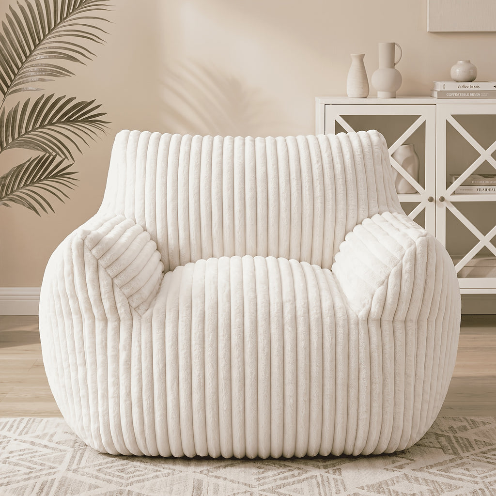 cozy plush bean bag chair armrests ultra soft fluffy single - Temu
