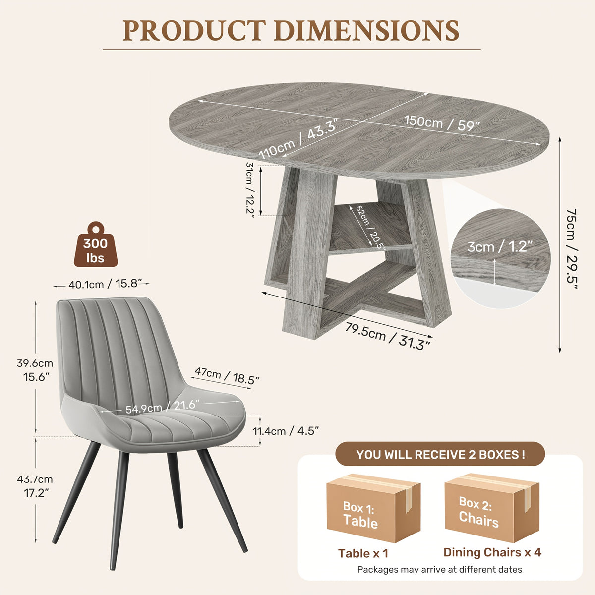 5pcs modern extendable oval dining table set suitable 4 - Temu