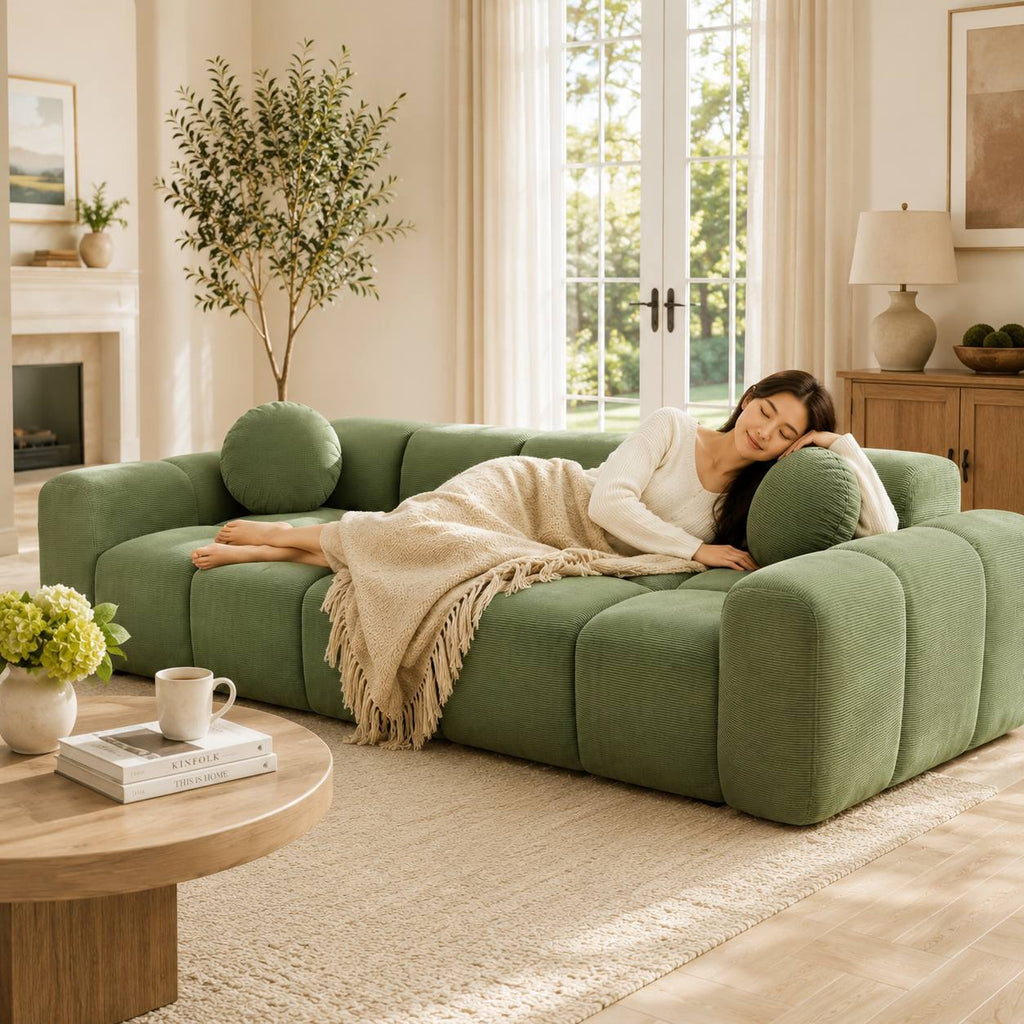 98 4 modern corduroy sofa suitable studio apartment extra - Temu