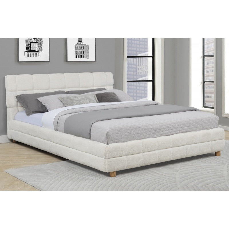 size platform bed frame soft fleece upholstery - Temu
