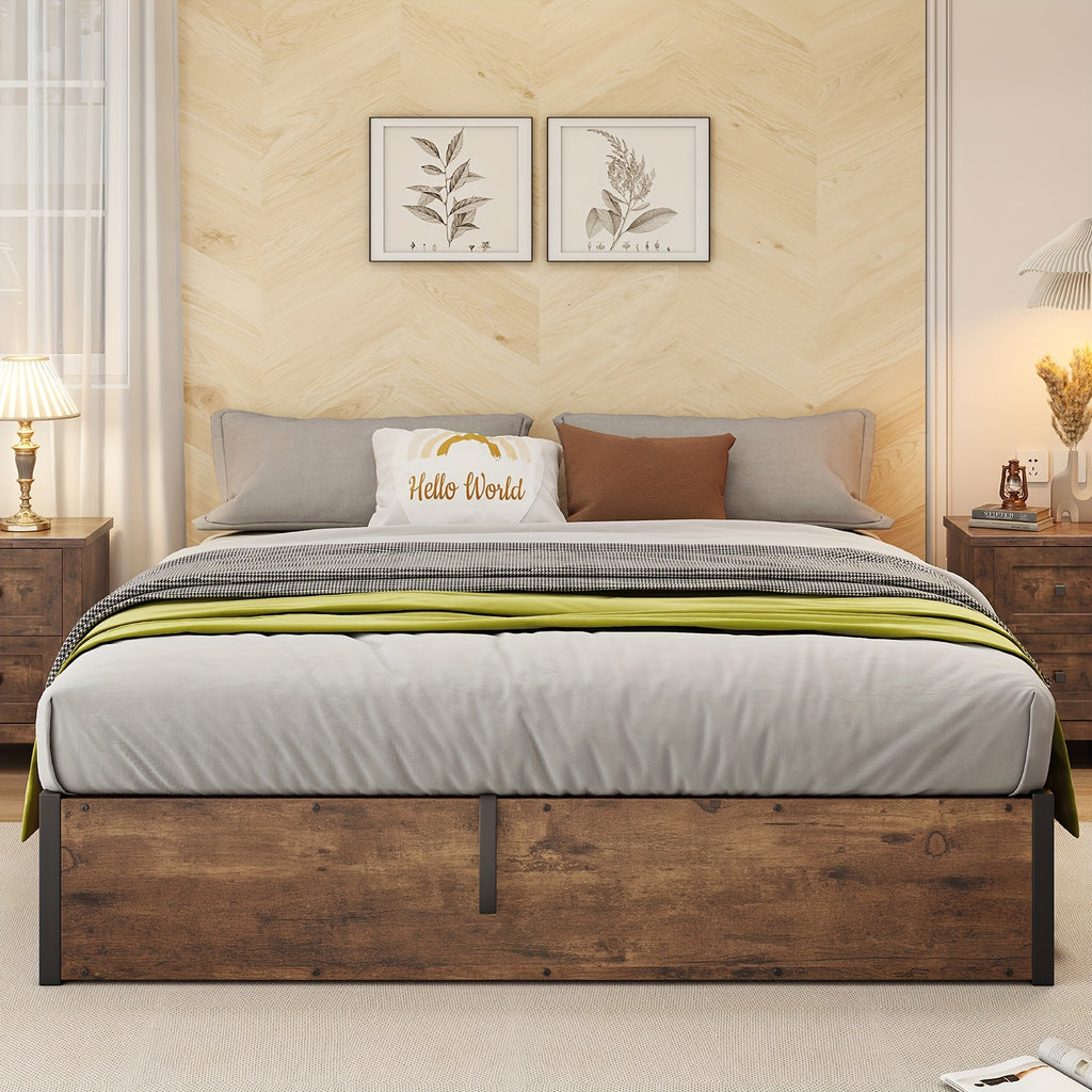 lift storage bed storage underneath wooden platform bed - Temu