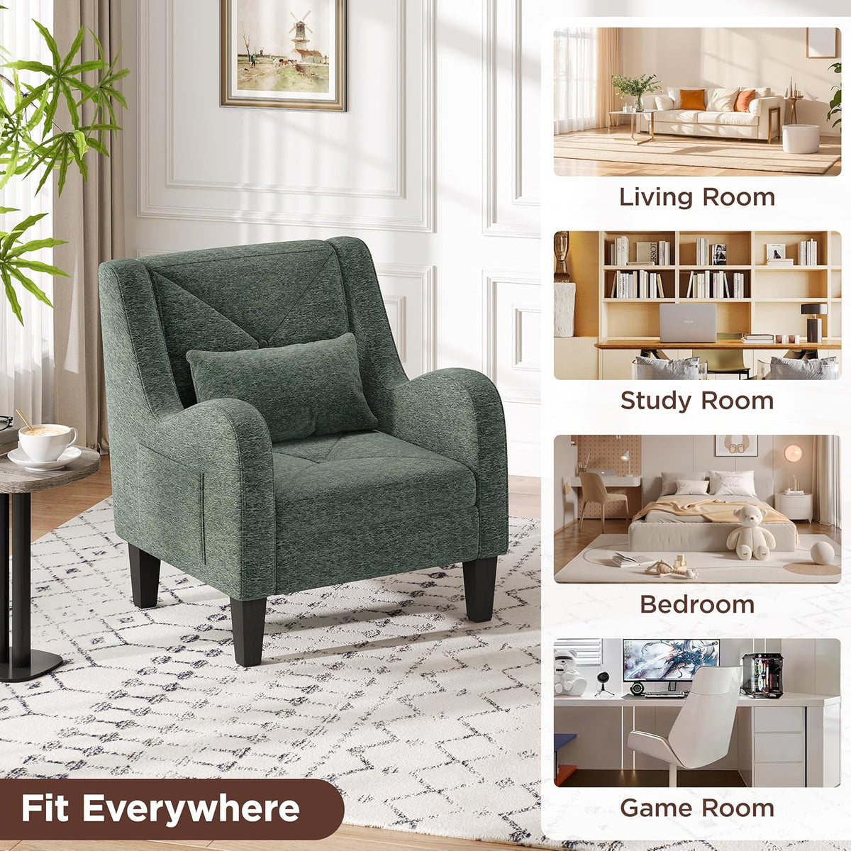 single chair in living room suitable living room bedroom - Temu