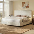 platform bed frame upholstered corduroy headboard fully - Temu