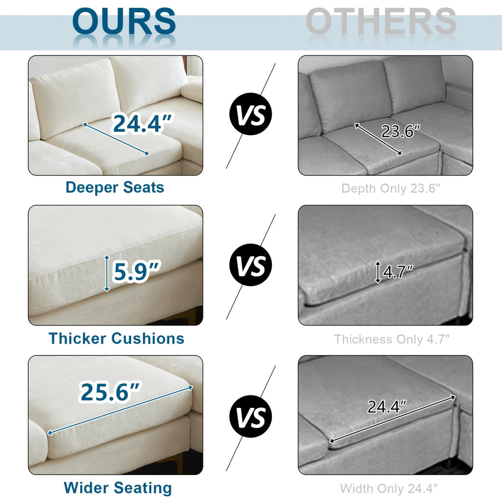 boonlo 110 w large u shape sectional sofa couch 51   - Temu