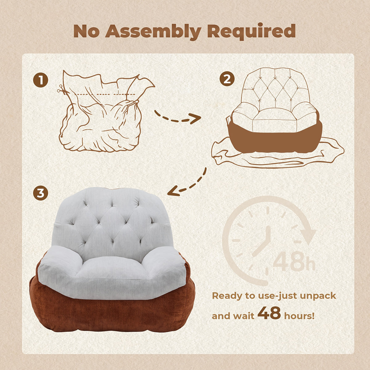 oversized tufted chenille lazy bean bag chair sofa suitable - Temu