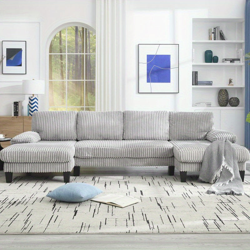 114 u shaped double chaise sofa oversized 4 seat couch deep - Temu