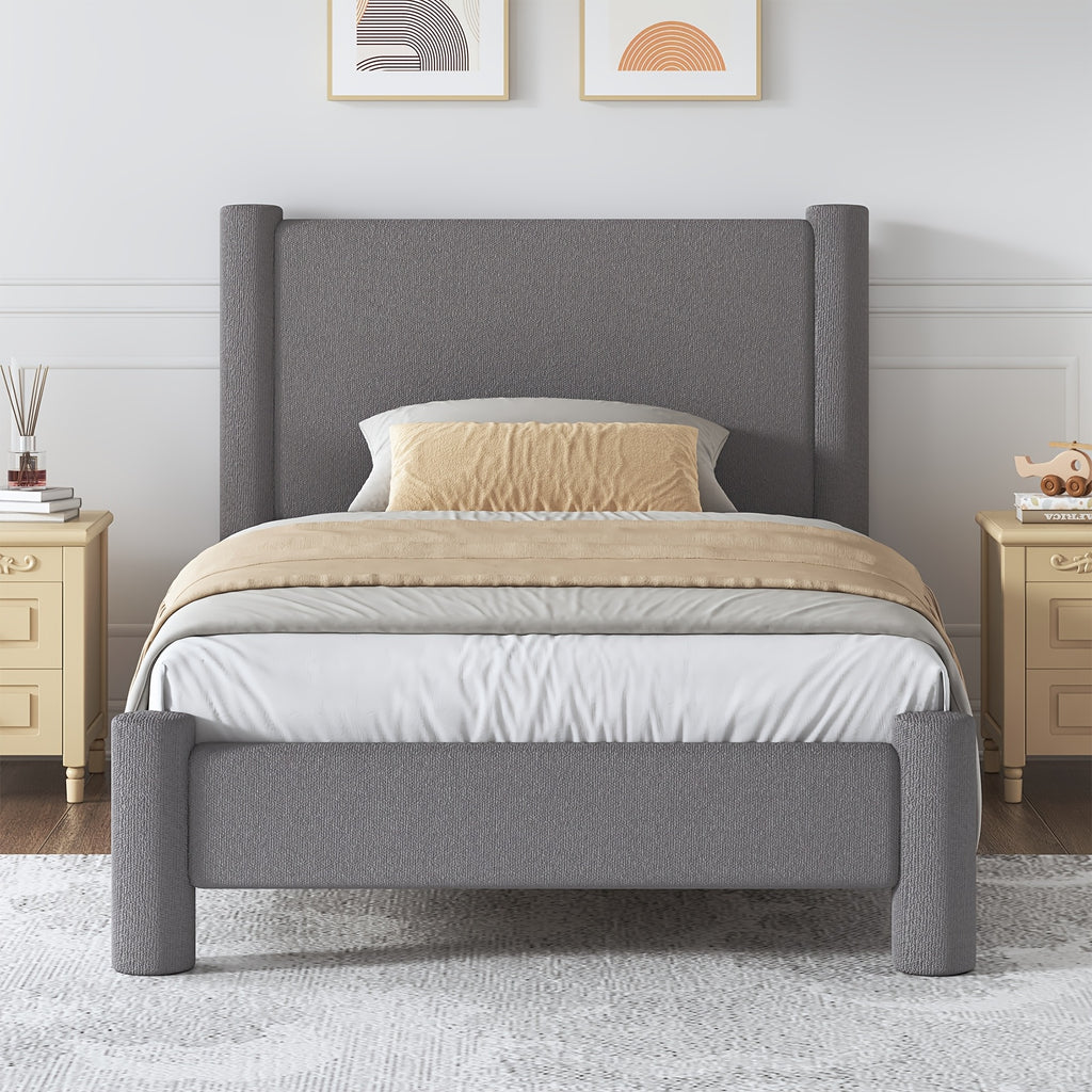 soft boucle upholstered bed frame headboard twin full queen - Temu