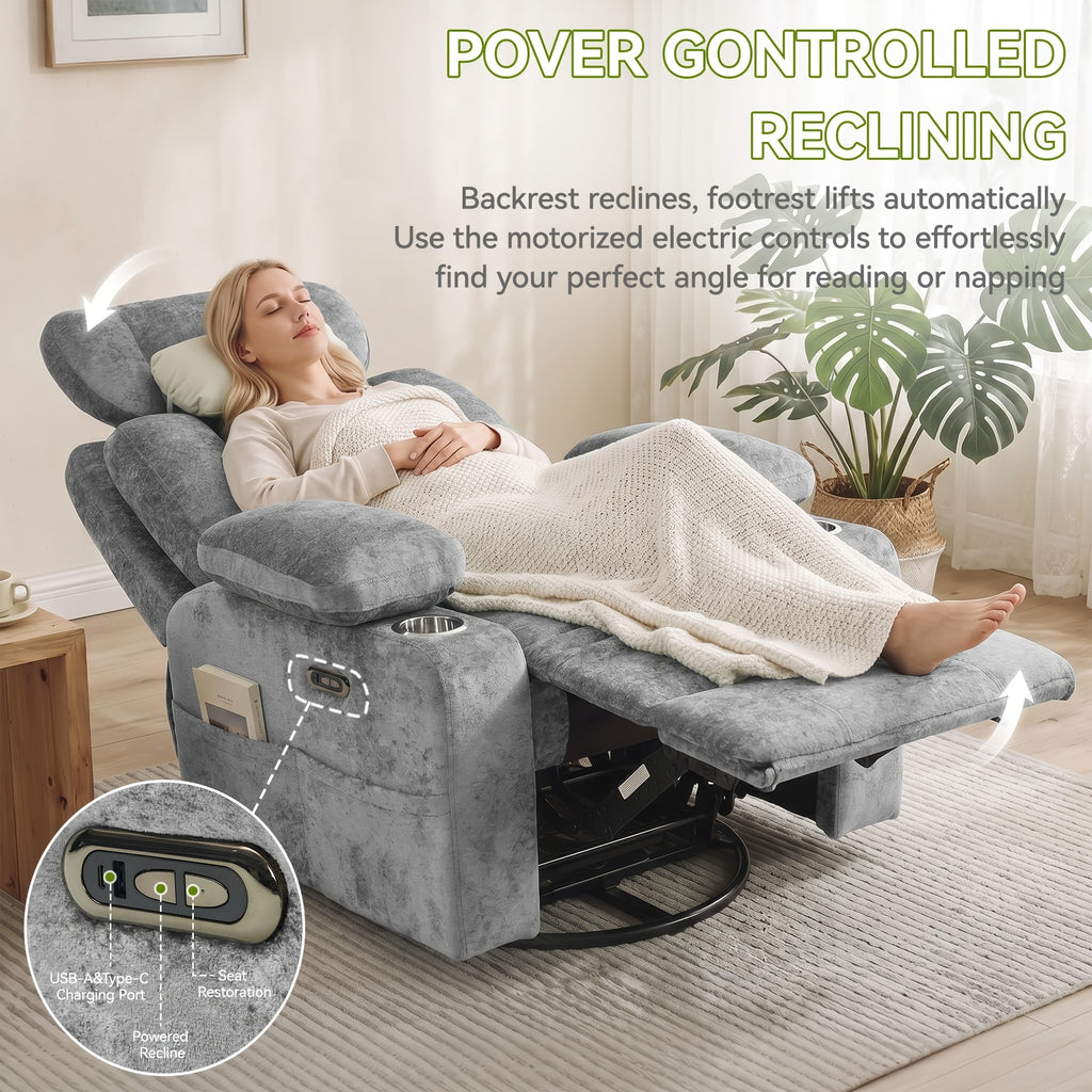 swivel rocking bedroom chair adjustable armrests headrest - Temu