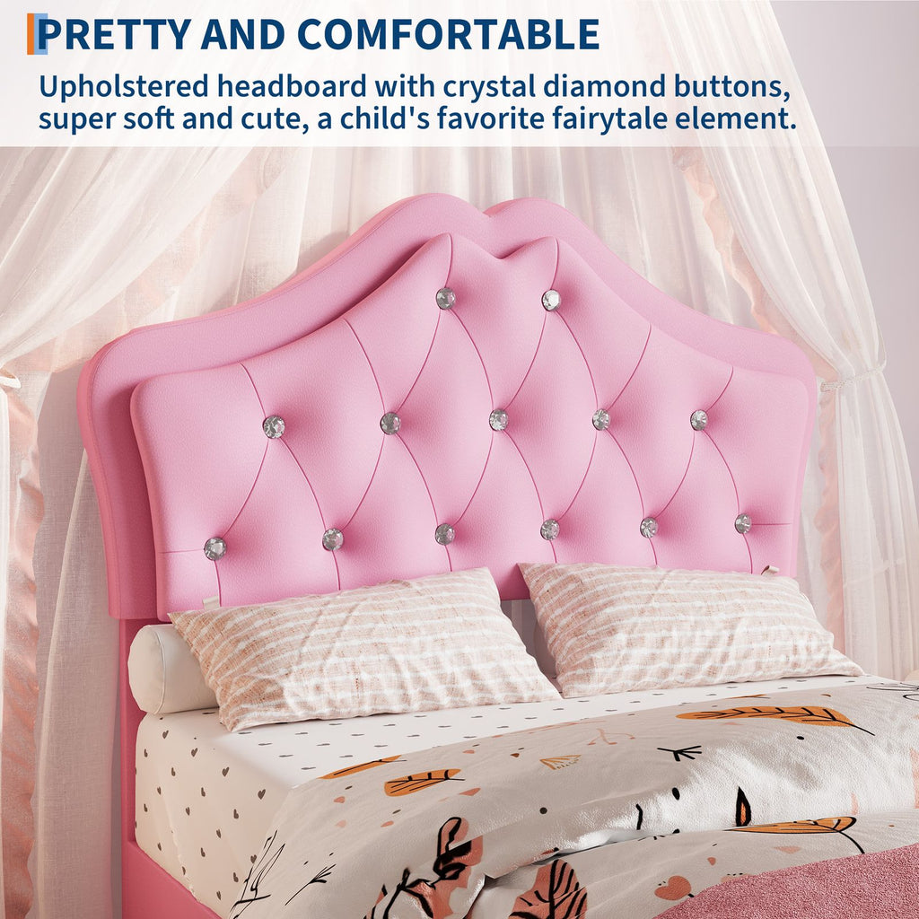 modern twin platform bed frame upholstered crystal button - Temu