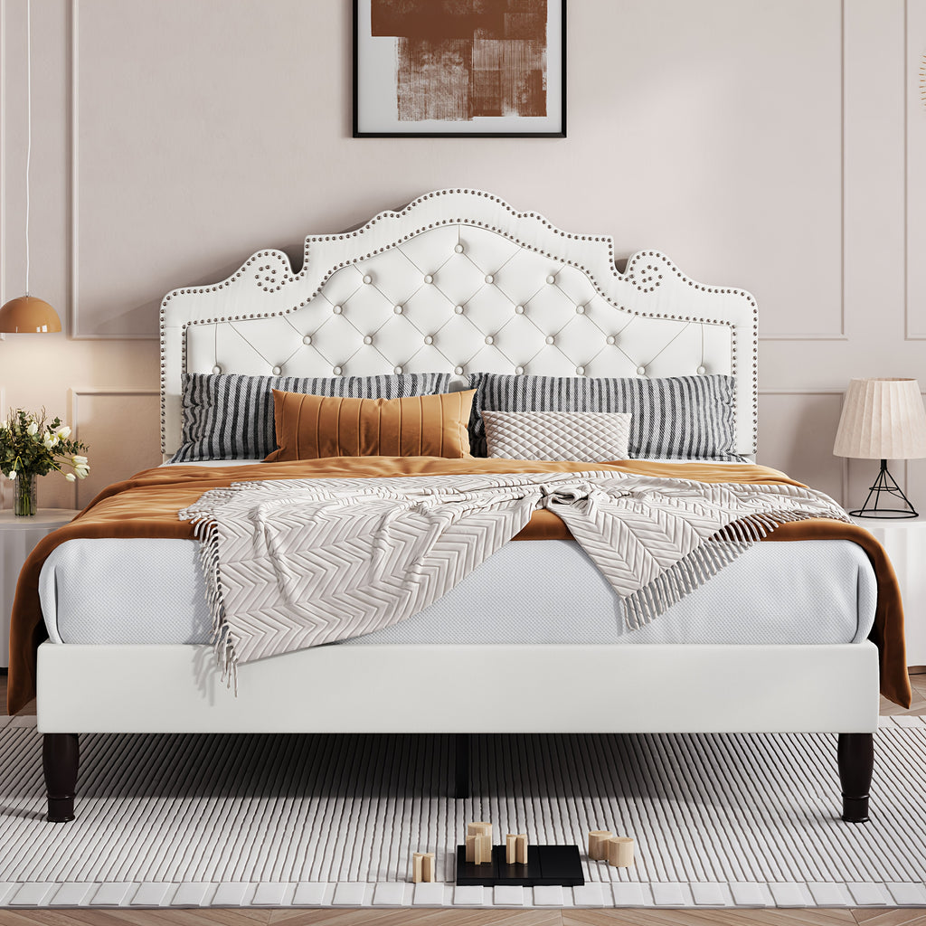 full queen king size bed frame adjustable velvet - Temu