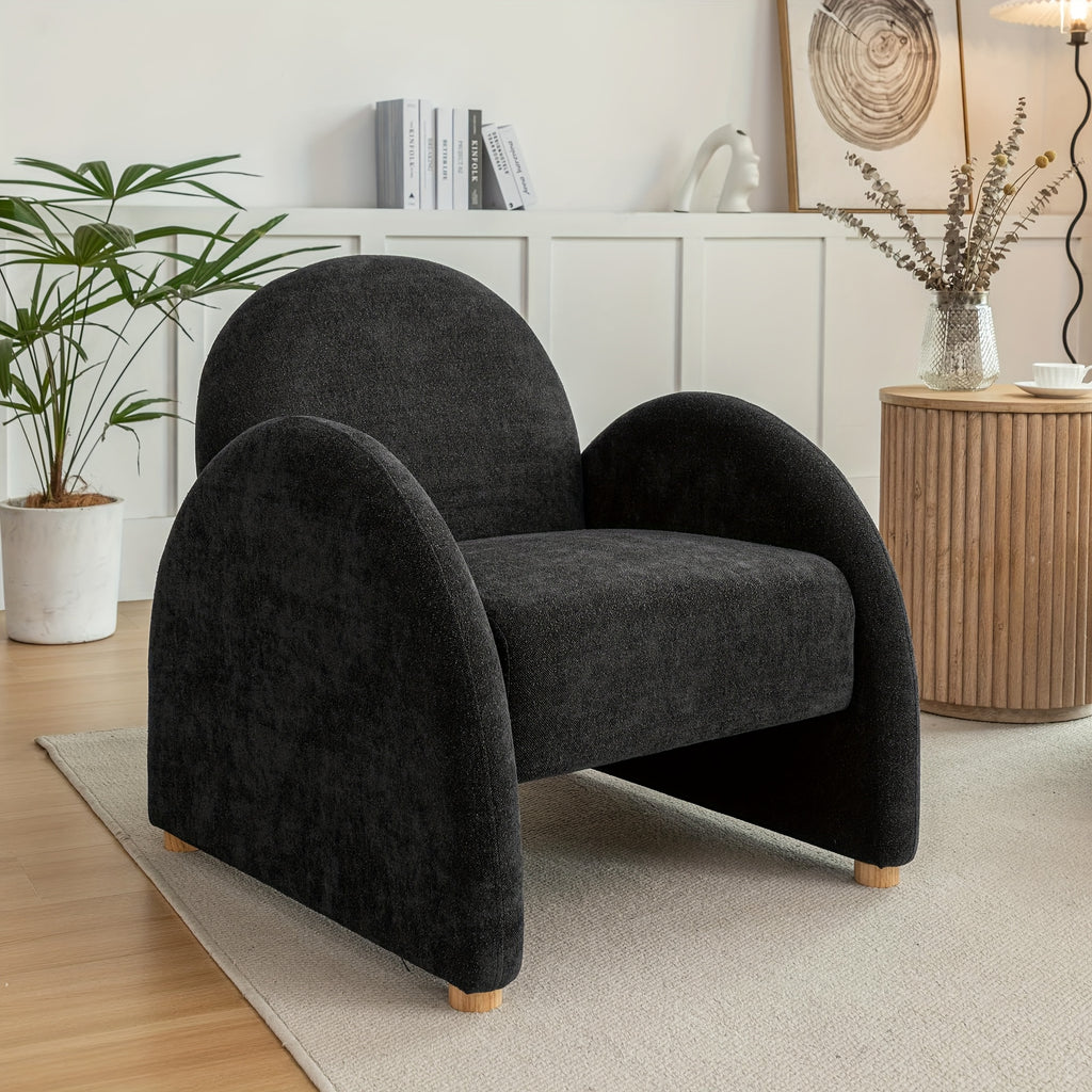 modern accent chair upholstered boucle arm single sofa comfy - Temu