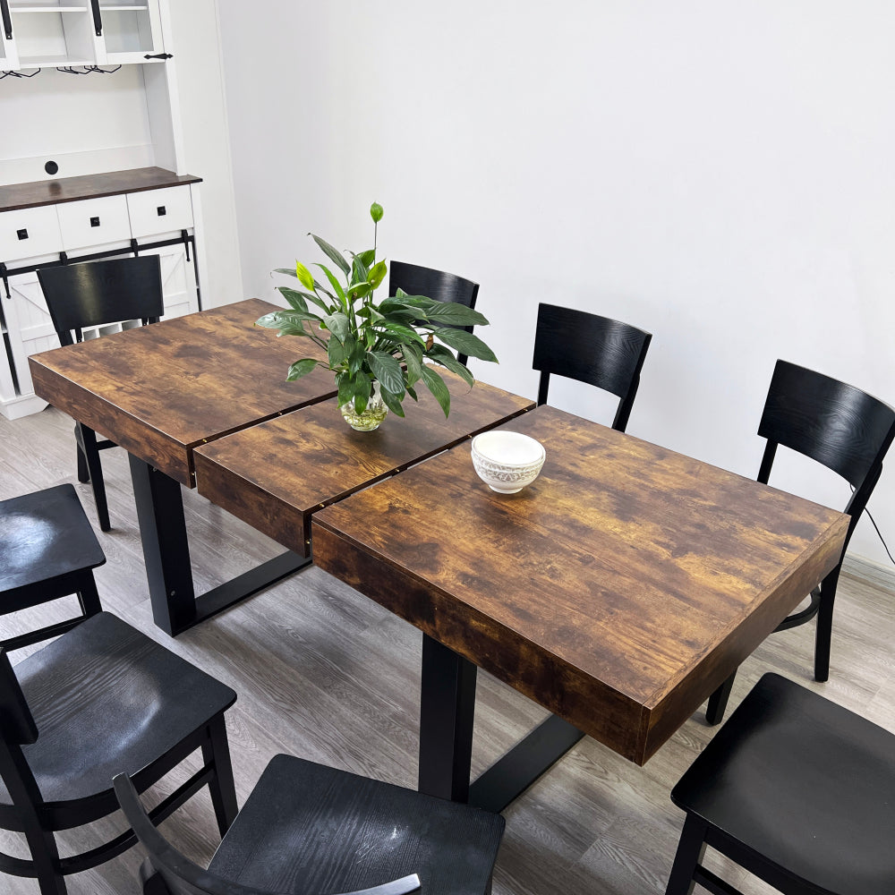 extendable dining room table 6 8 10   wooden - Temu