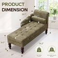 soft chenille upholstered chaise lounge indoor right armrest - Temu