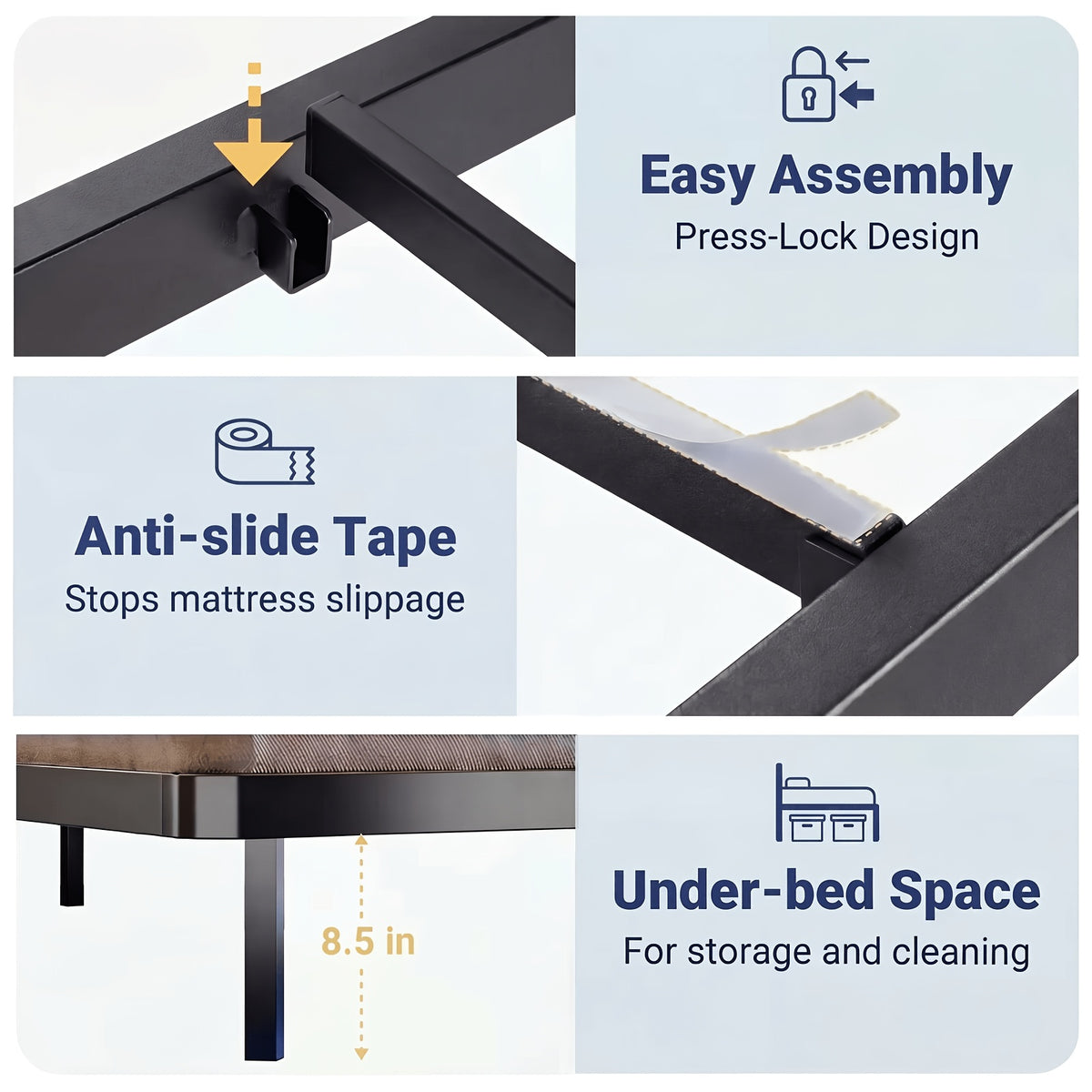 twin full queen king floating bed frame smart led - Temu