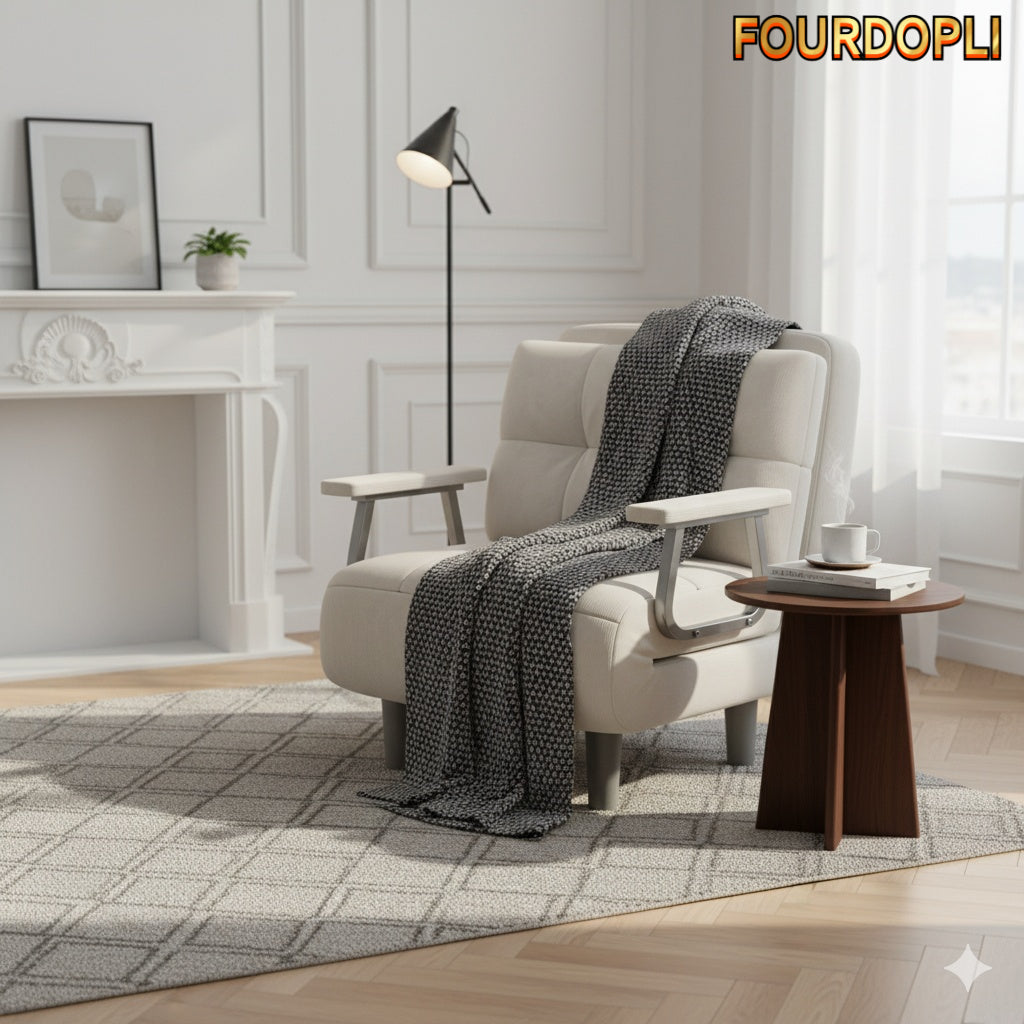 large folding chair bed silvery armrest corduroy sofa 5 - Temu