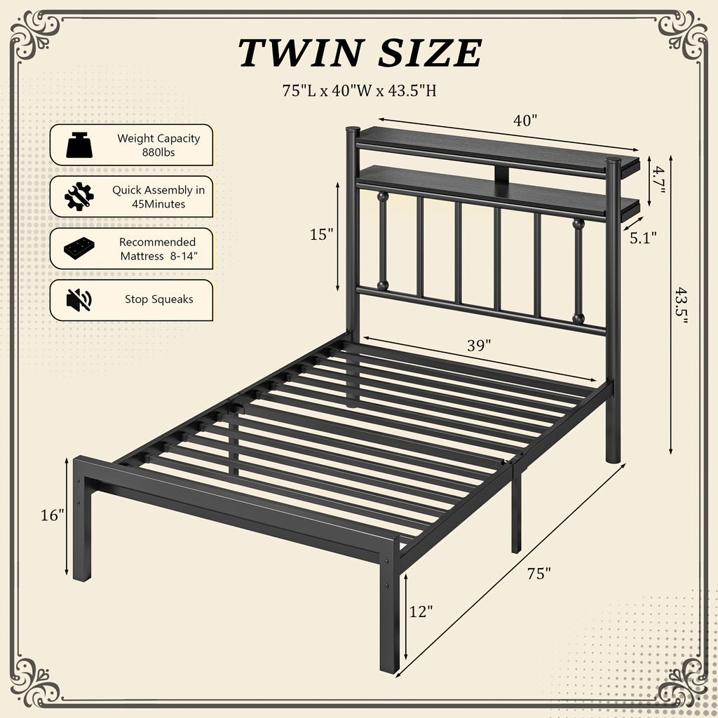 metal twin full queen king size bed frame 2 tier   - Temu