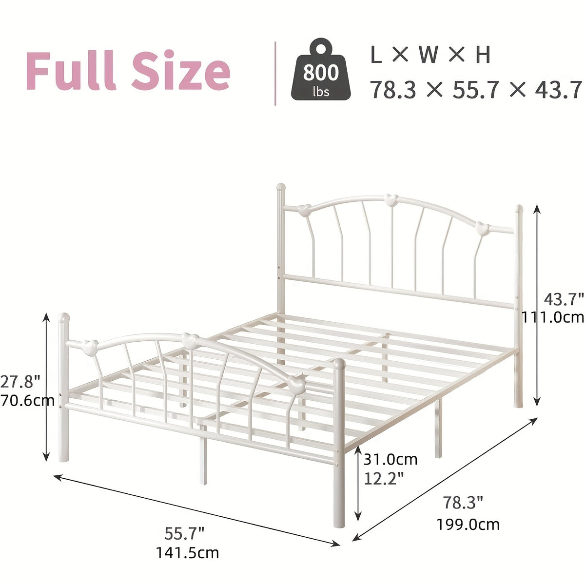 twin full queen size metal bed frame full bed frame - Temu
