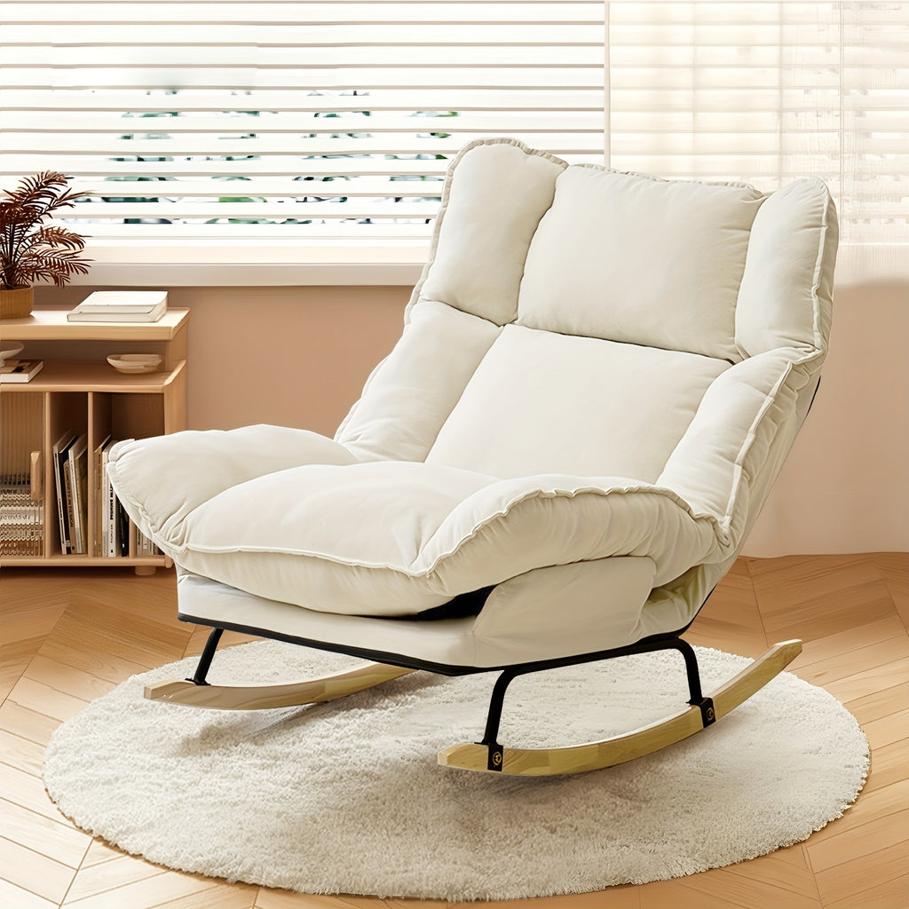foam padded curved rocker lounge chair manual recline handle - Temu