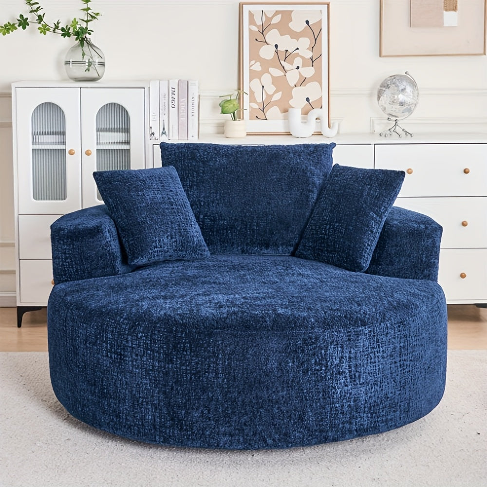 54 360 swivel   accent chair 3 pillows round sofa chair - Temu