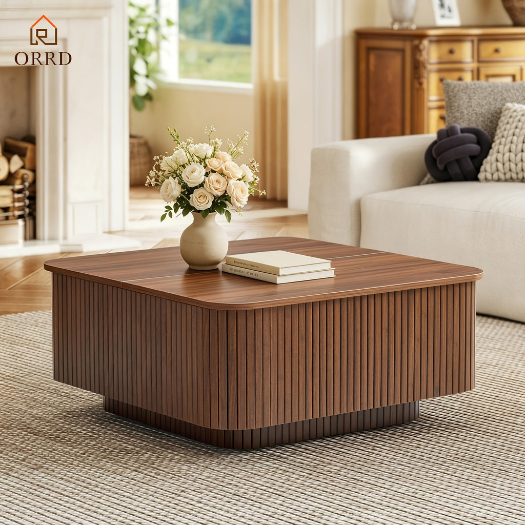 31   coffee table fluted floating base   - Temu