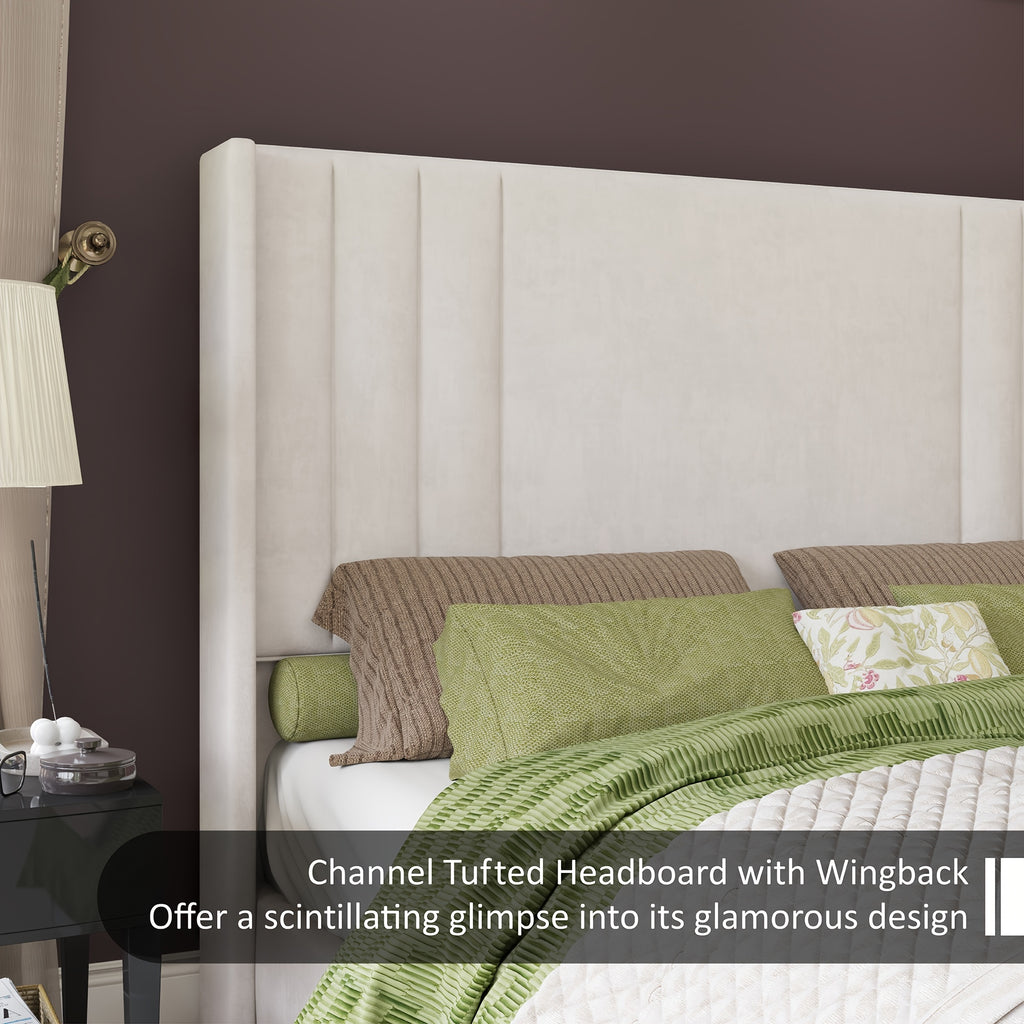king size bed frame velvet upholstered platform bed frames - Temu