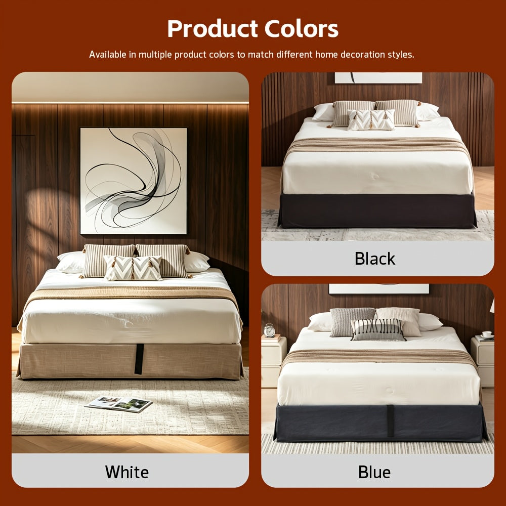 full size lift storage bed frame beige upholstered platform - Temu
