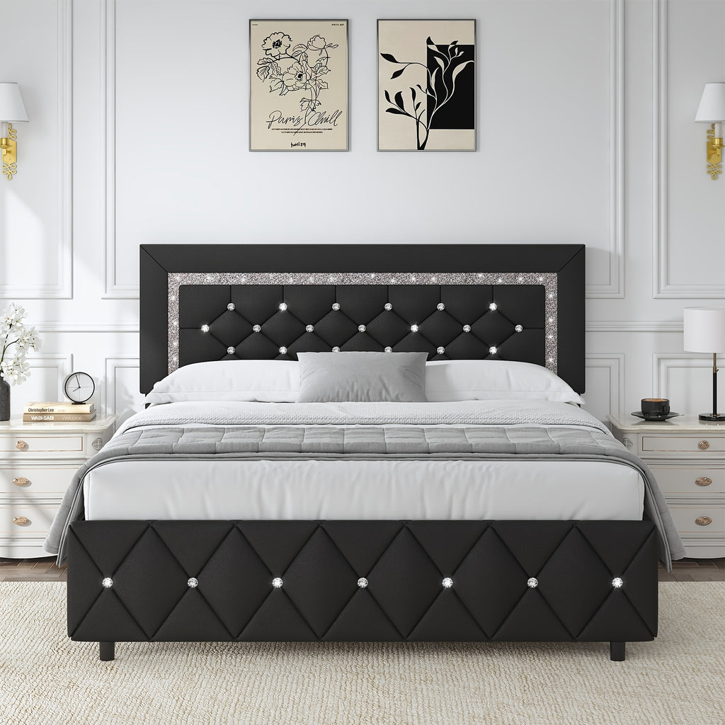 halloween twin full queen king upholstered bed frame diamond - Temu