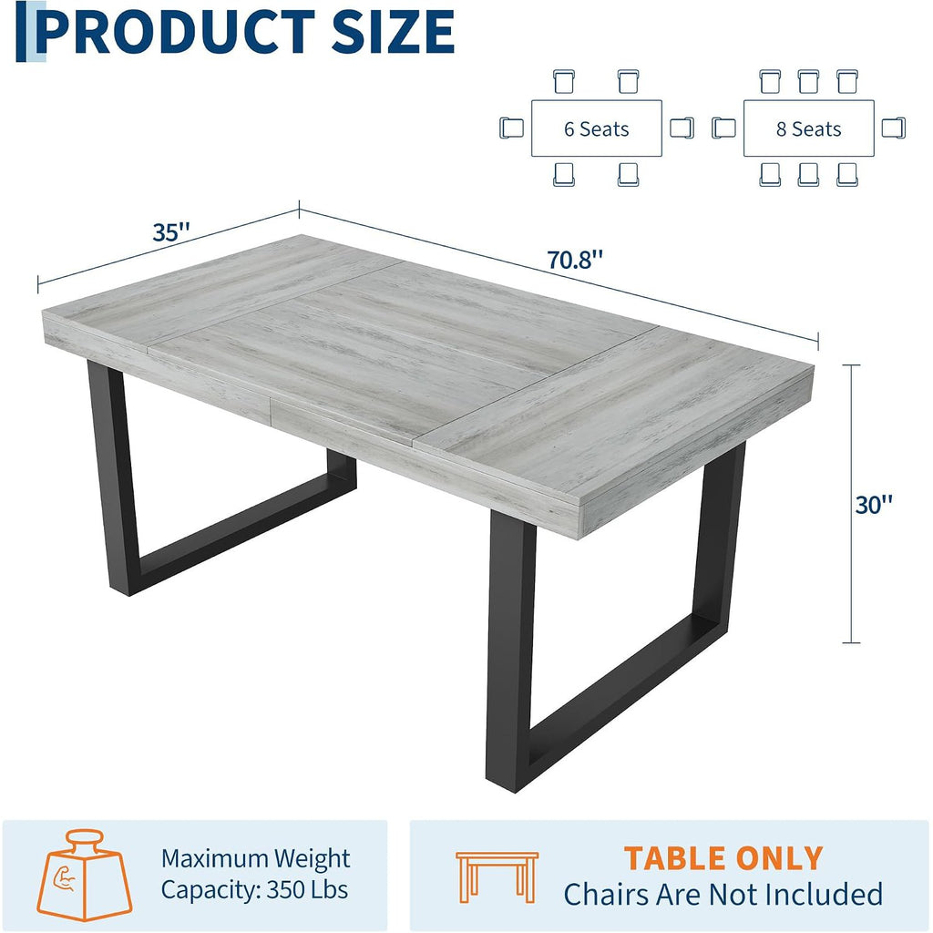 70 8 rustic farmhouse dining table 6 8 kitchen table metal - Temu