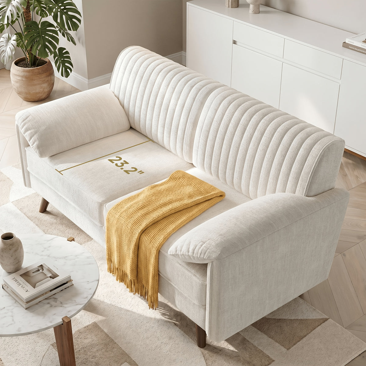 65 inch modern loveseat sofa padded   deep seat couch - Temu