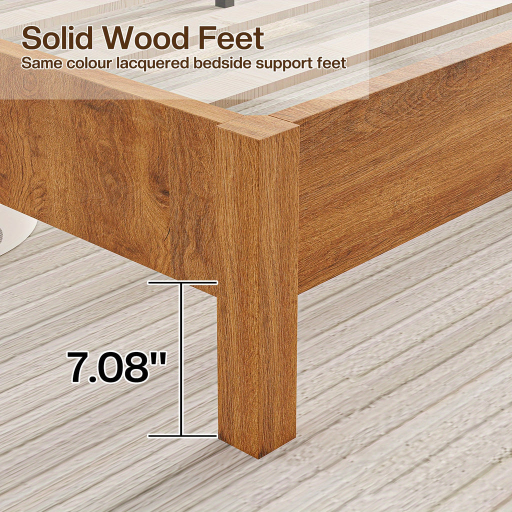solid wood platform bed frame upholstered curved - Temu
