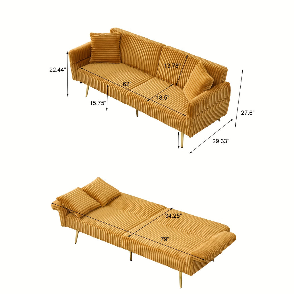 79 inch fleece foldable sofa bed foldable armrests suitable - Temu