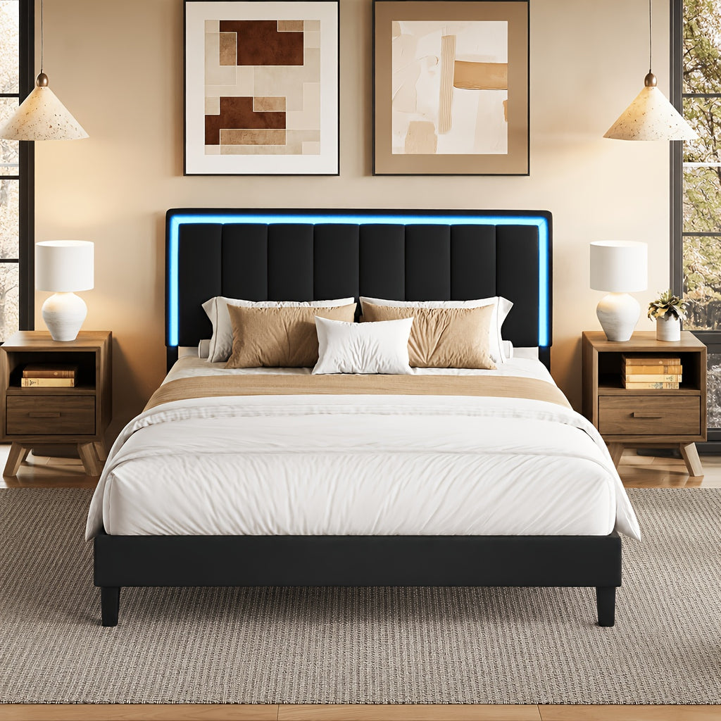 twin size bed frames pu leather metal twin bed frame - Temu