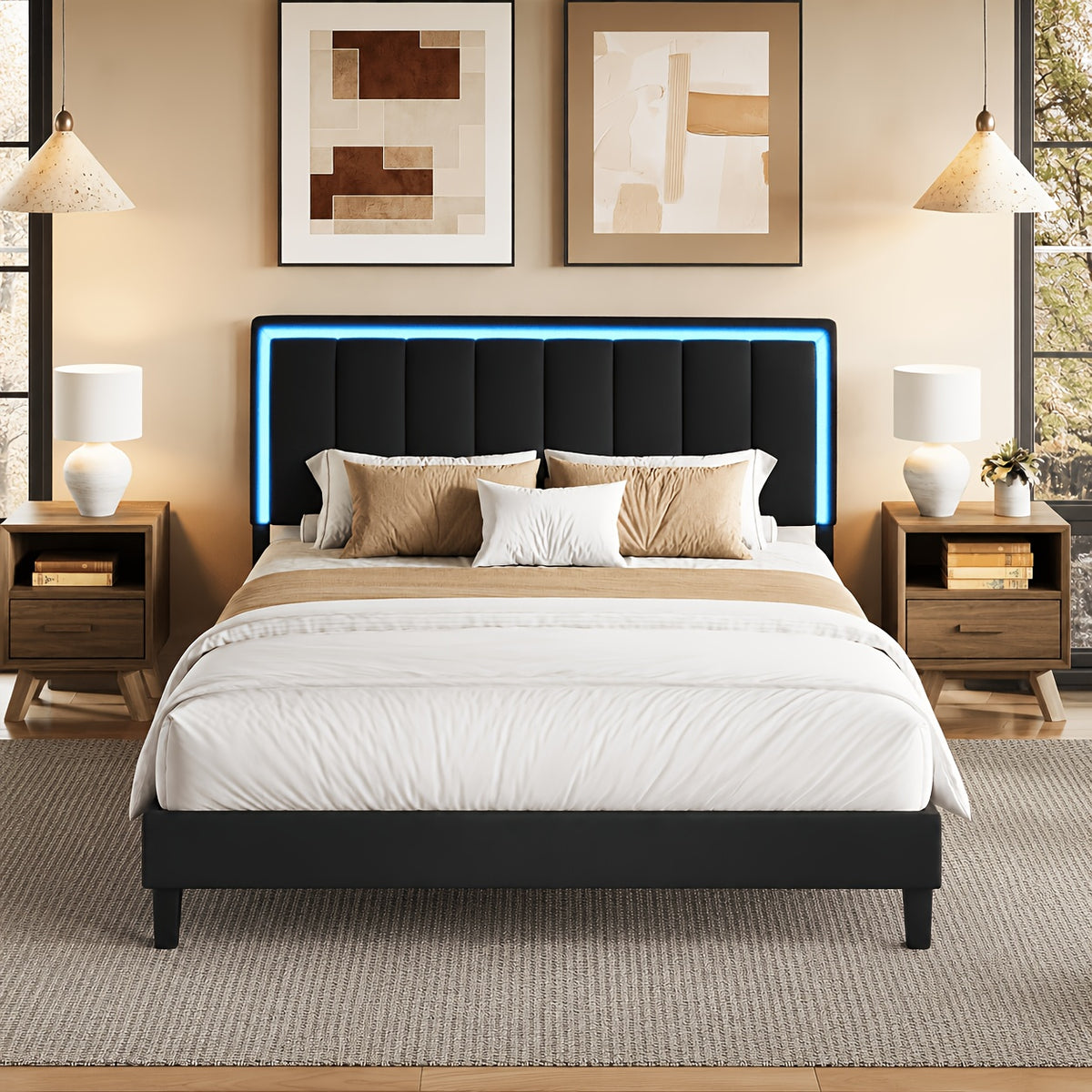twin size bed frames pu leather metal twin bed frame - Temu