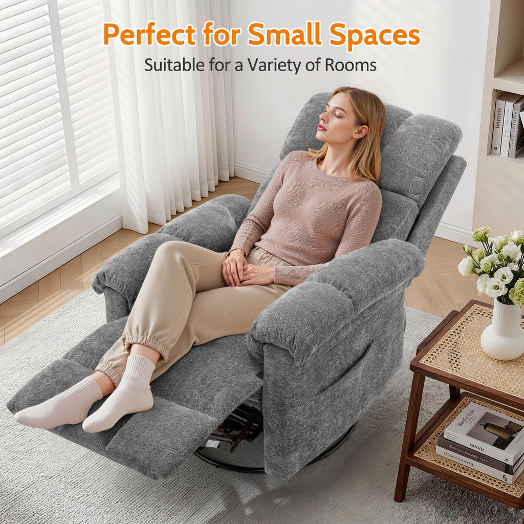 chenille manual swivel rocking chair comfortable fabric high - Temu