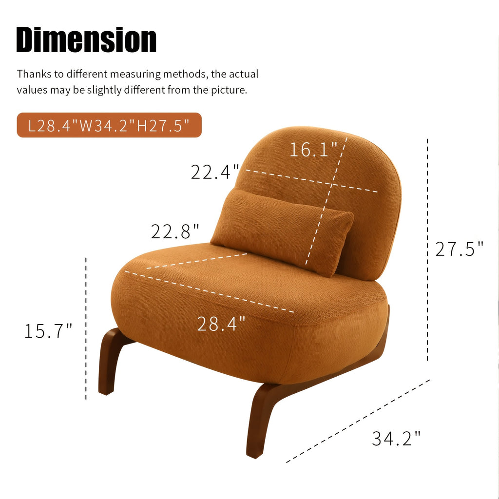 single person lazy sofa without armrests solid wood curved - Temu