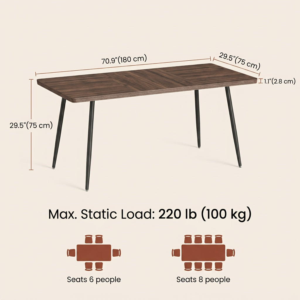 modern dining table 70 9 inch kitchen table 6 8 people heat - Temu