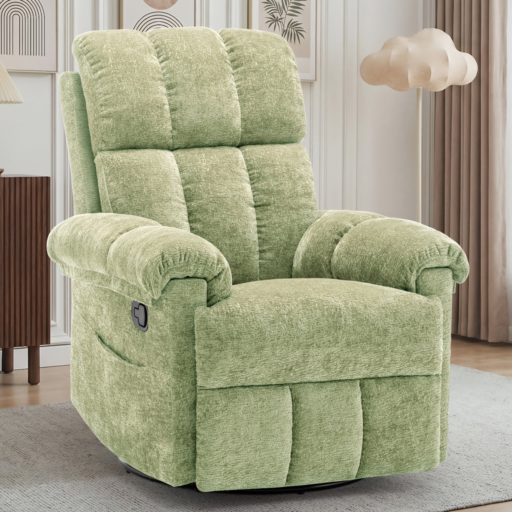 chenille manual swivel rocking chair comfortable fabric high - Temu