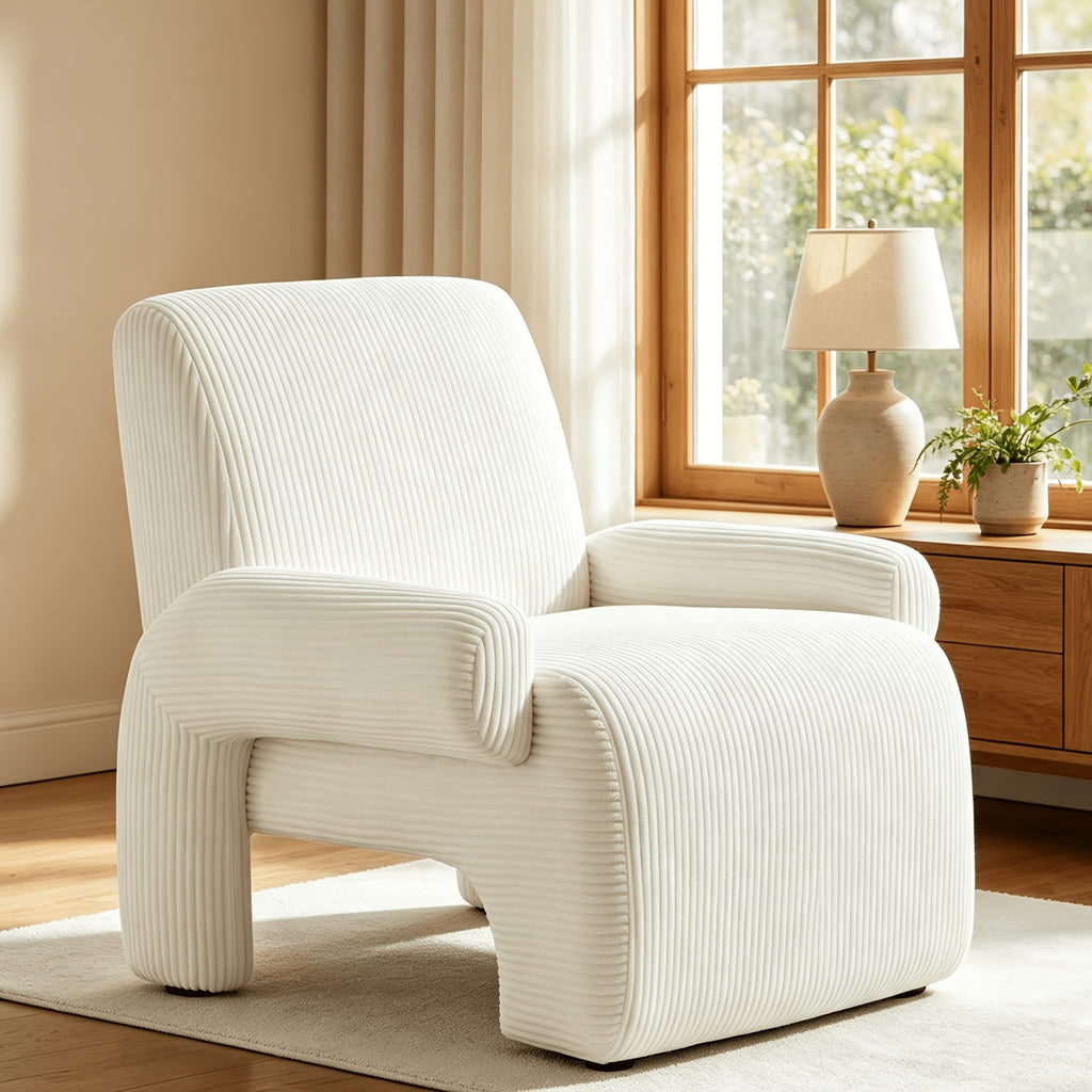 upholstered accent chair 31 5 corduroy armchair rounded - Temu