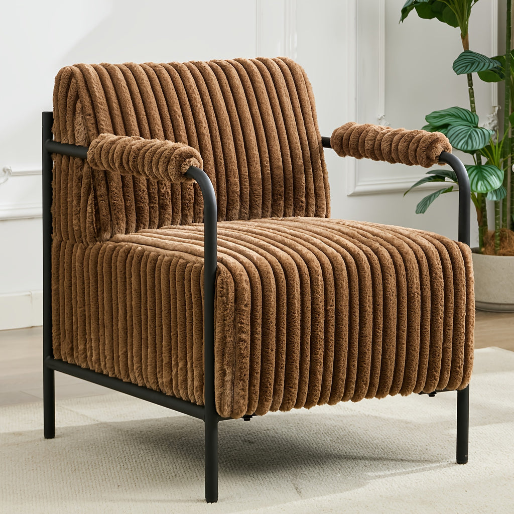 1 single modern metal frame upholstered armchair thickened - Temu
