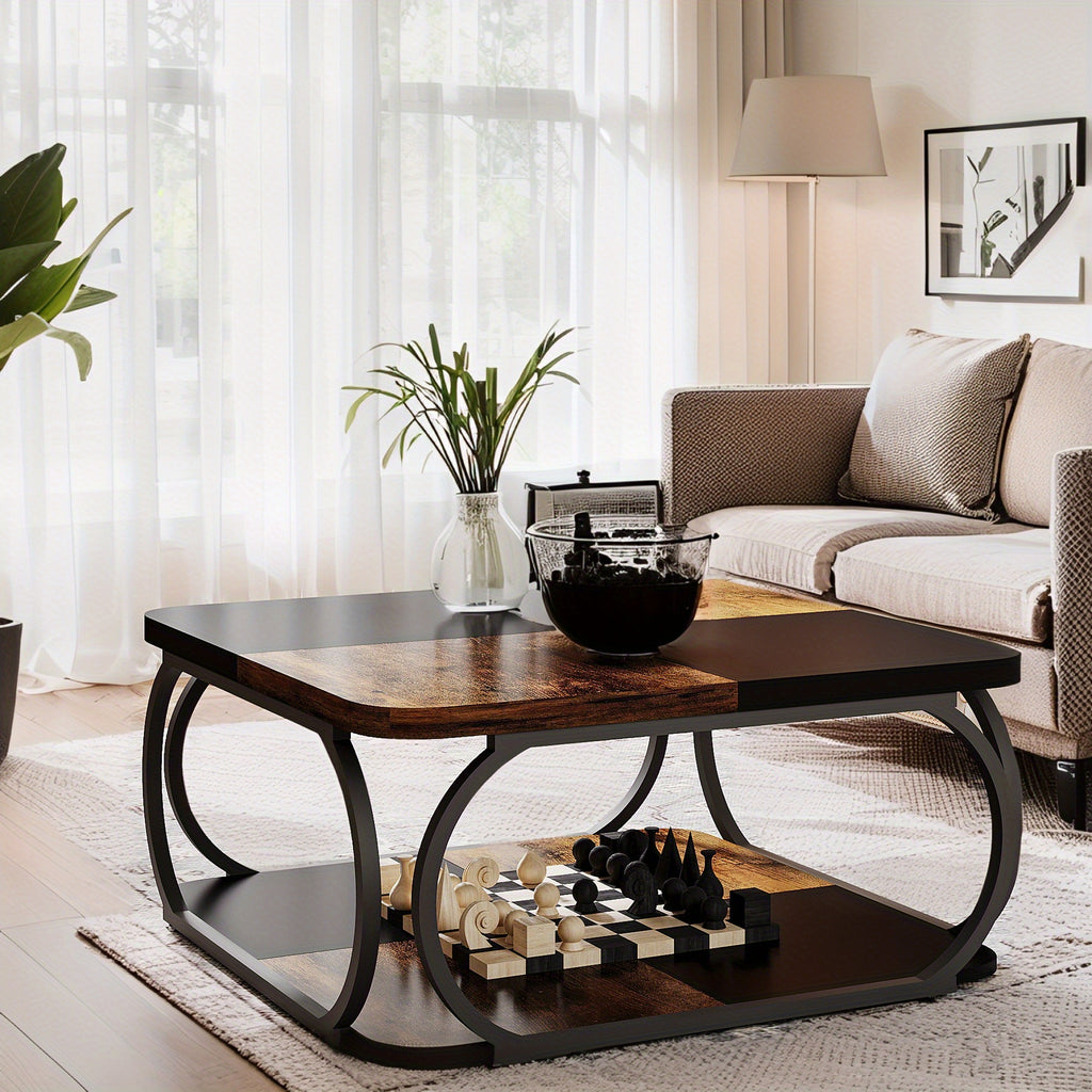 farmhouse coffee table 40   tier storage shelf rustic - Temu