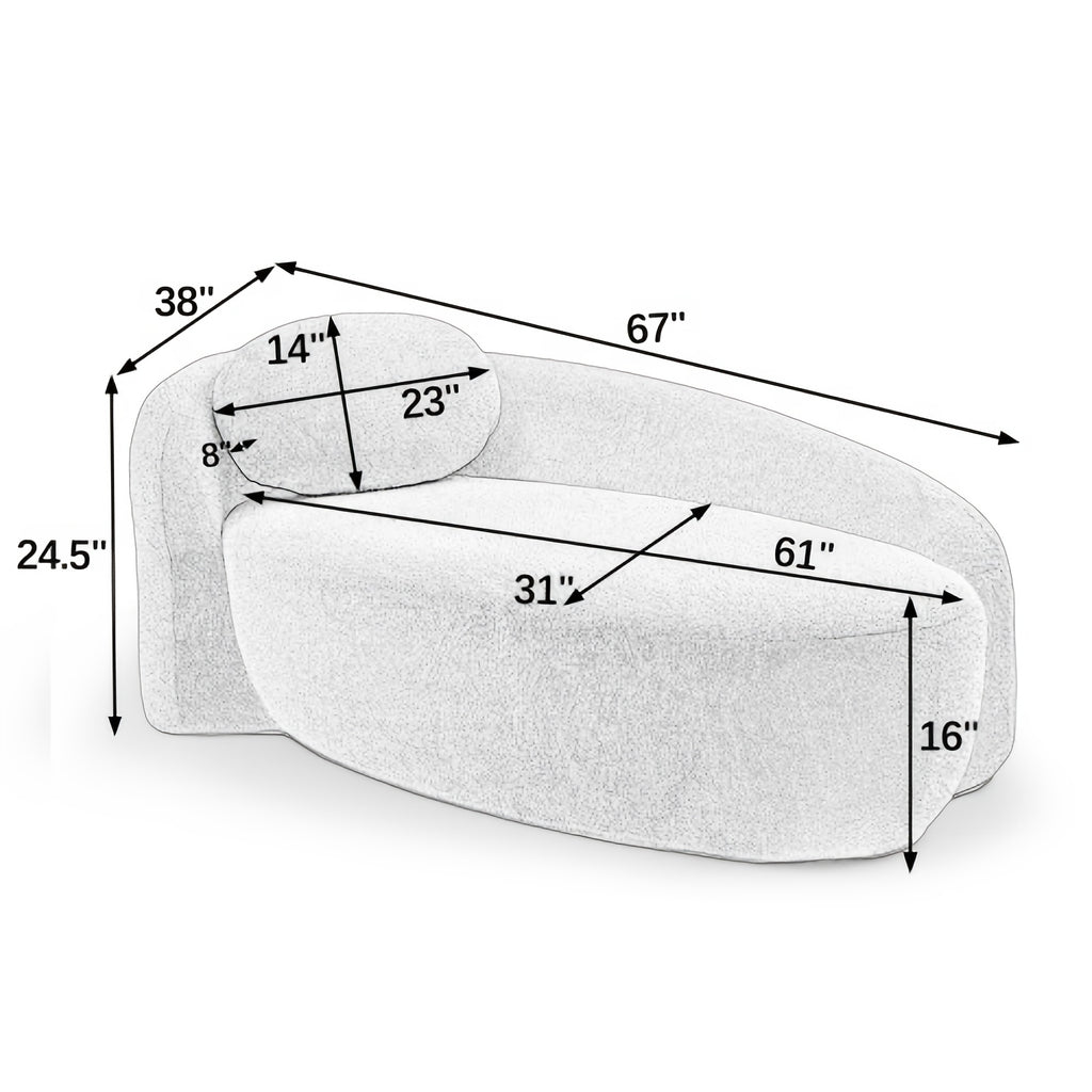 modern boucle oval floor sofa chair low profile   - Temu