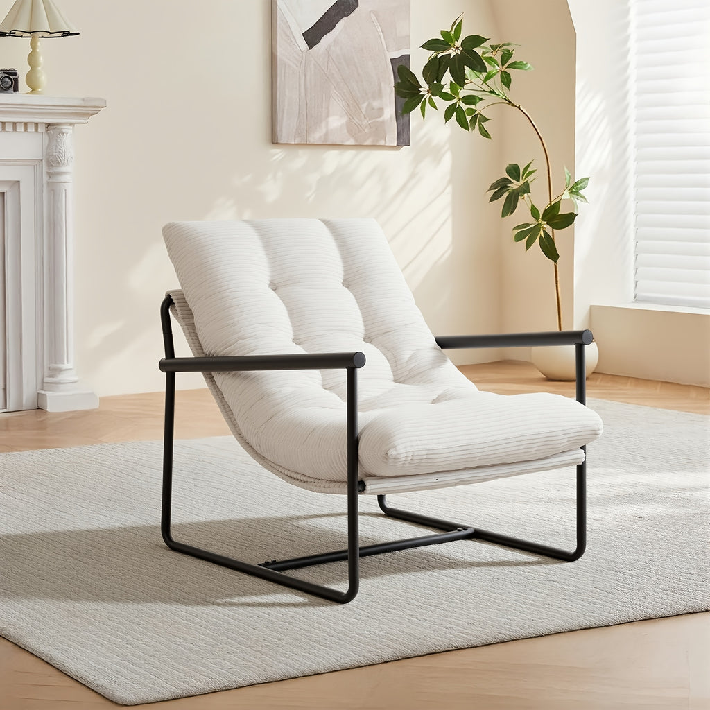 oversized corduroy accent lounge chair tufted thick padded - Temu